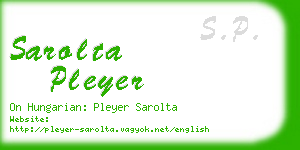 sarolta pleyer business card